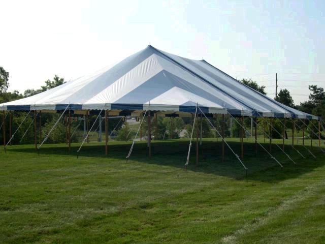 Rental store for 40w Striped- Blue White 40x40 Canopy in Ann Arbor MI