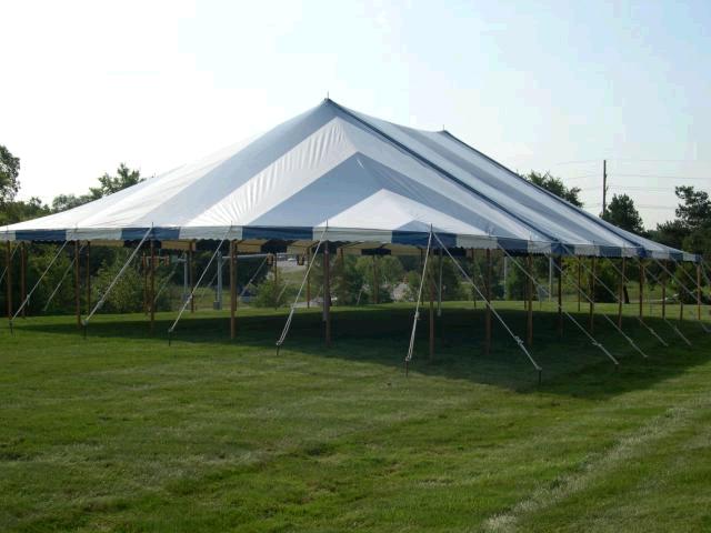 Rental store for 40w Striped- Blue White 40x60 Canopy in Ann Arbor MI