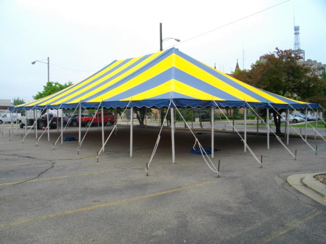Rental store for 40w Striped- Blue Yellow 40x40 Canopy in Ann Arbor MI